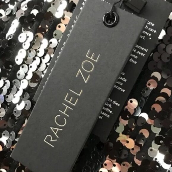 Rachel Zoe Venus Black and Silver Sequins Maxi Dress Sz 2 NWT - Picture 5 of 12